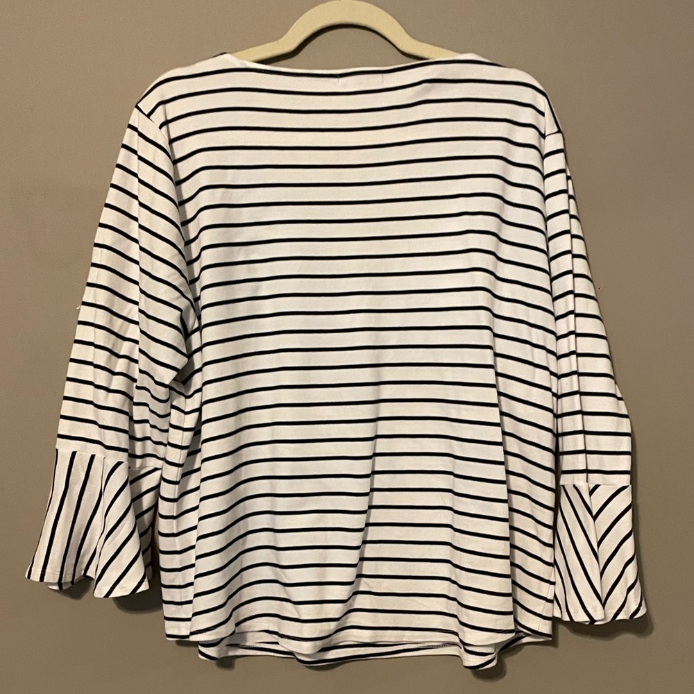 J. Crew Mercantile flared sleeve striped top - Picture 2 of 5
